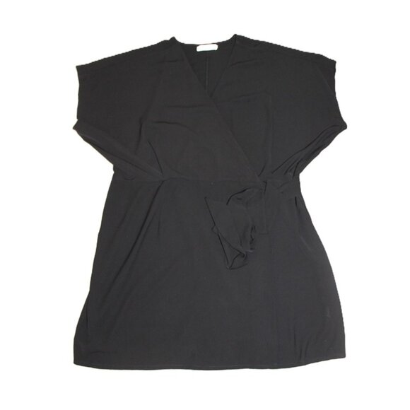 MISSGUIDED CURVE Plus Kimono Sleeve Wrap Dress In Black - Size 18 - Picture 8 of 11